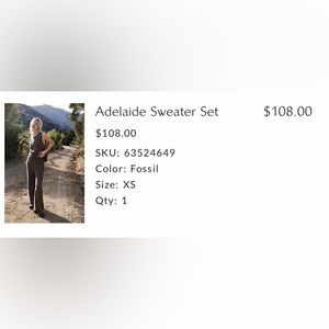 Free People Adelaide Sweater Set. XS. Brown/Grey